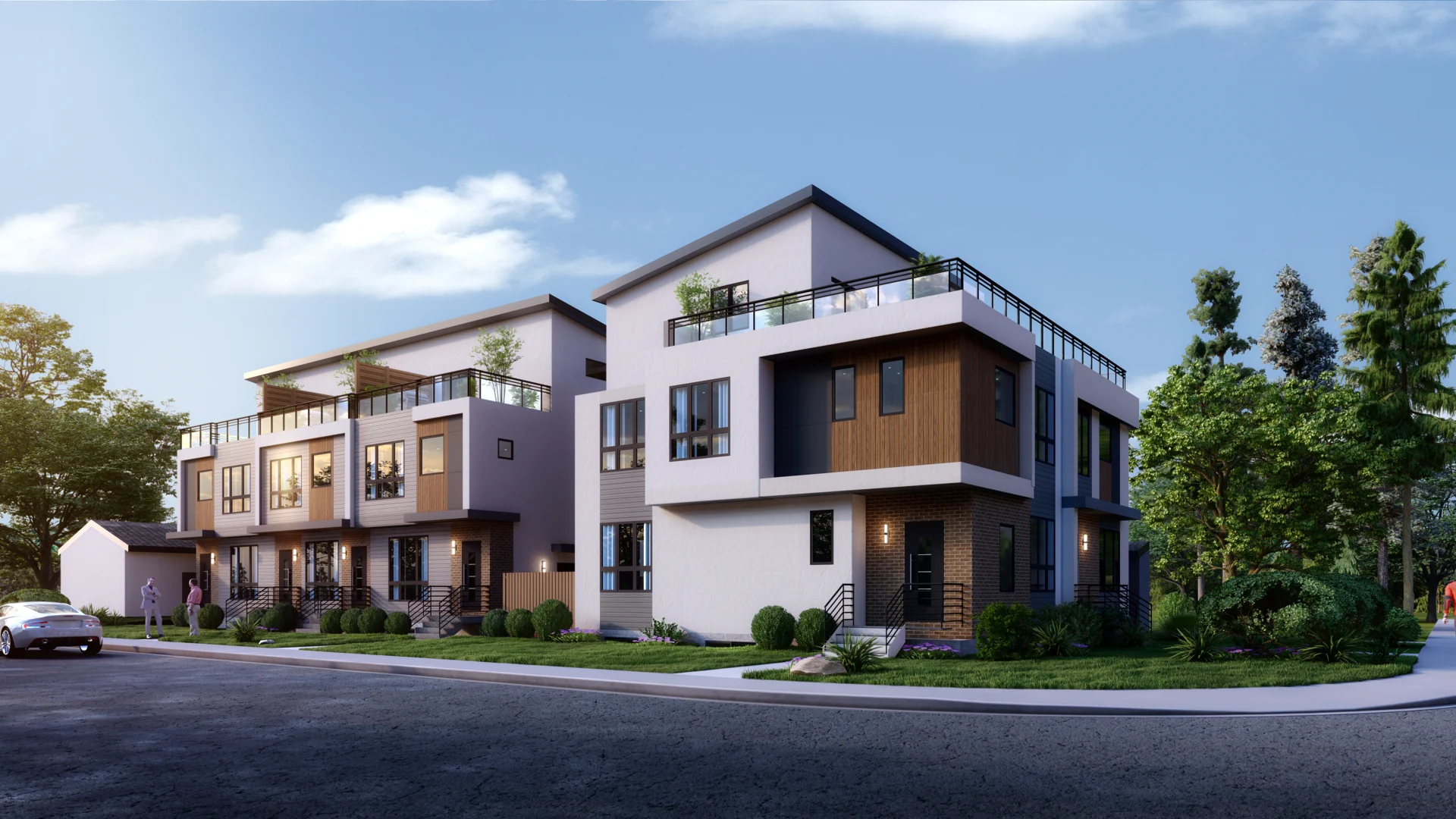 Architectural rendering of 28 Street Townhomes