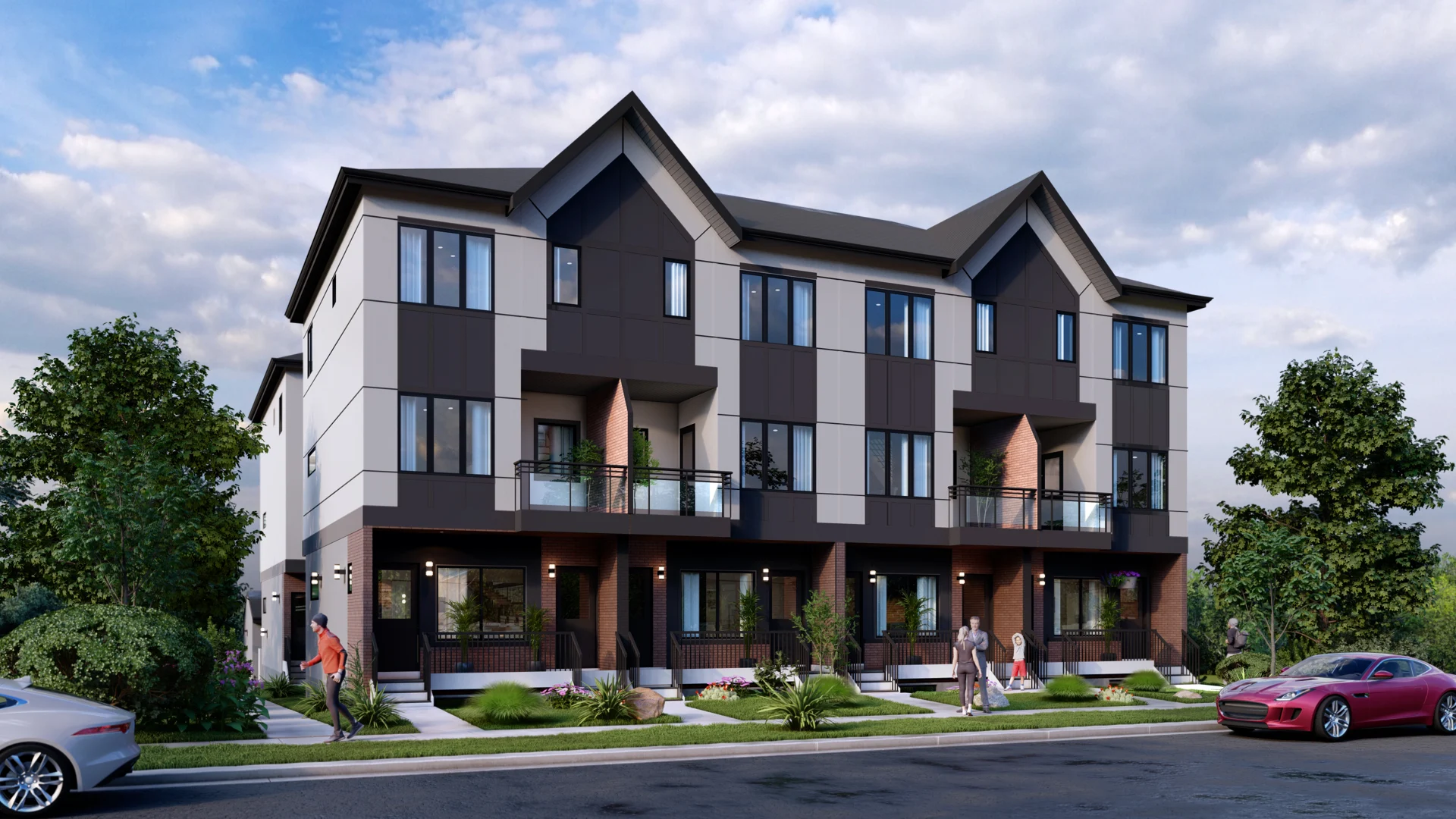Architectural rendering of Kensington Road Townhomes